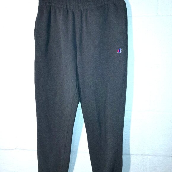 Champion Size Large Dark Grey Logo Activewear Joggers Tapered Leg Sweatpants - Picture 1 of 6